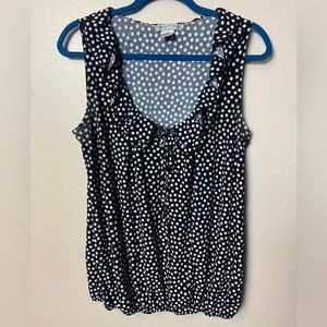 Vintage Suzie woman’s blouse, extra large, super cute black and white design